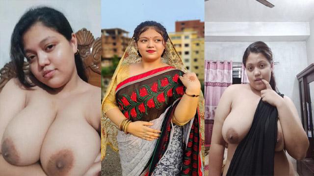 Milf Busty GF Saree Teasing Showing Pressing Boobs Leak